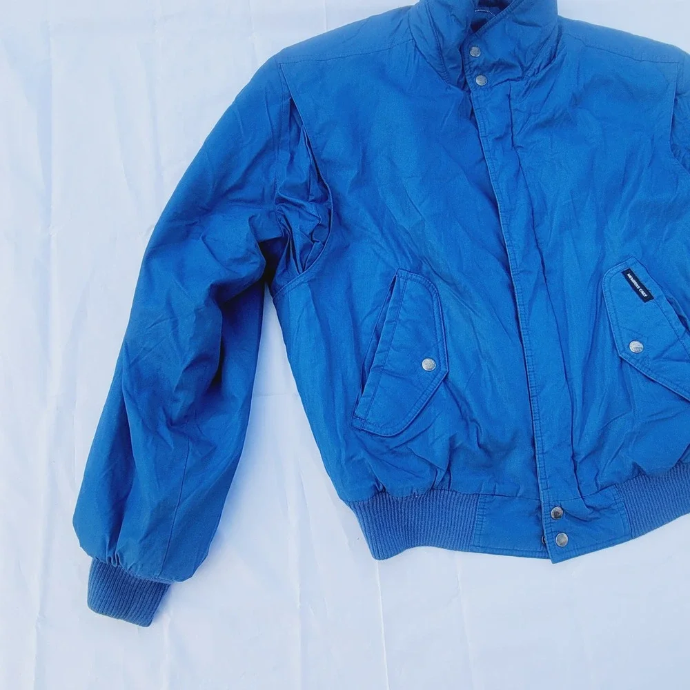 Members Only Vintage Bomber Jacket Mens Size 44 Blue Windbreaker Racer Coat J89